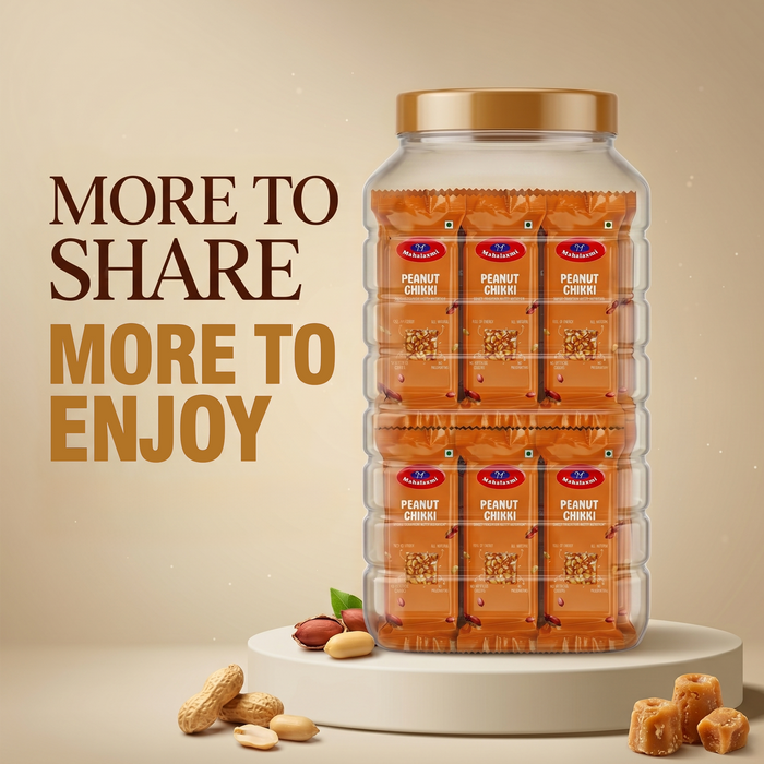 Peanut Chikki Jar 60pc Of 15g Each