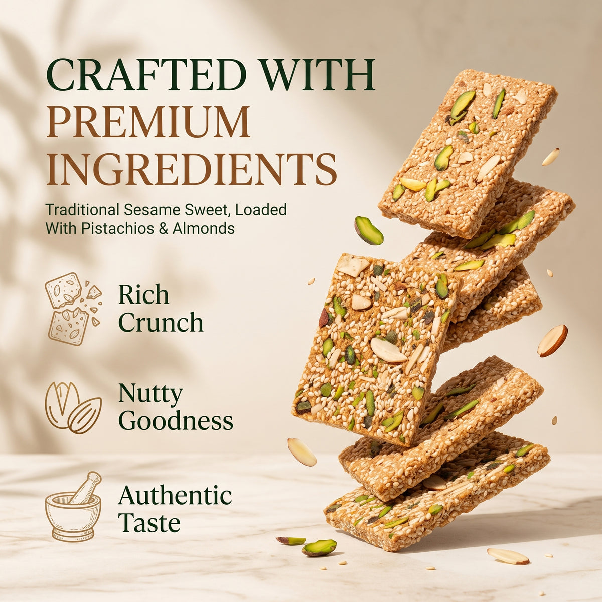 Premium Pista Badam Gajak 500g