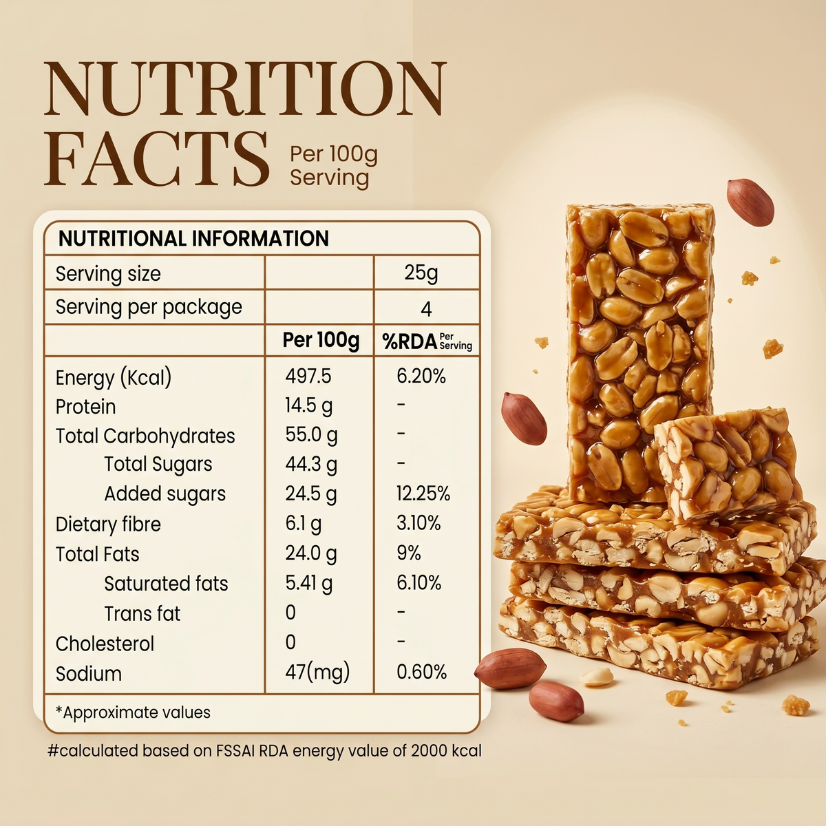 Peanut Chikki Pack Of 8 (100g each)