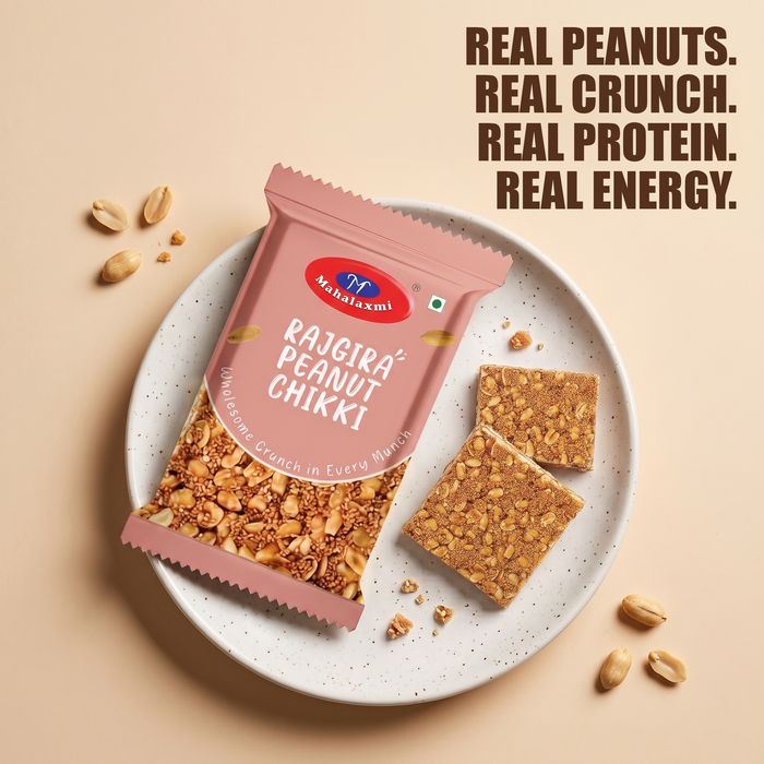Rajgira Peanut Chikki pack Of 8pc x 50g Each